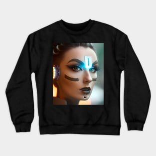 Enhanced Cyberpunk Woman Crewneck Sweatshirt